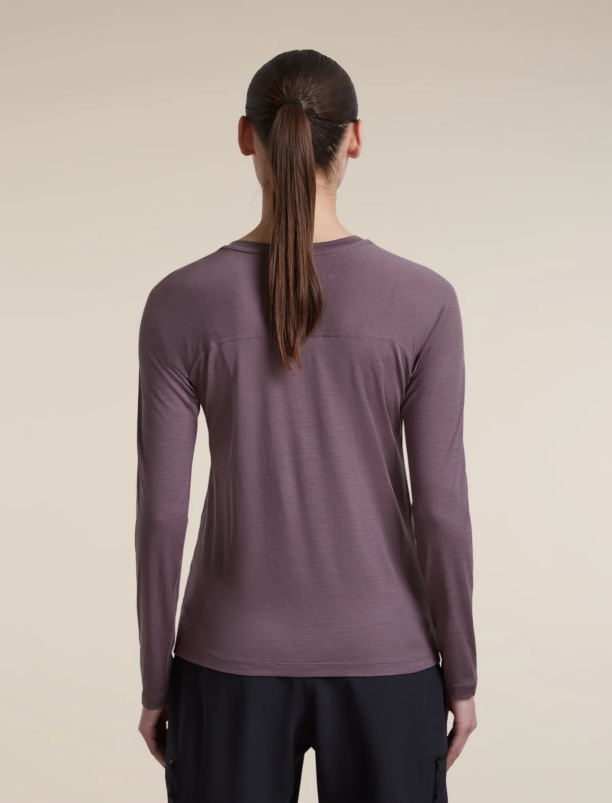 Icebreaker Mer 150 Ace LS Tee Damen Langarmshirt grey / plum