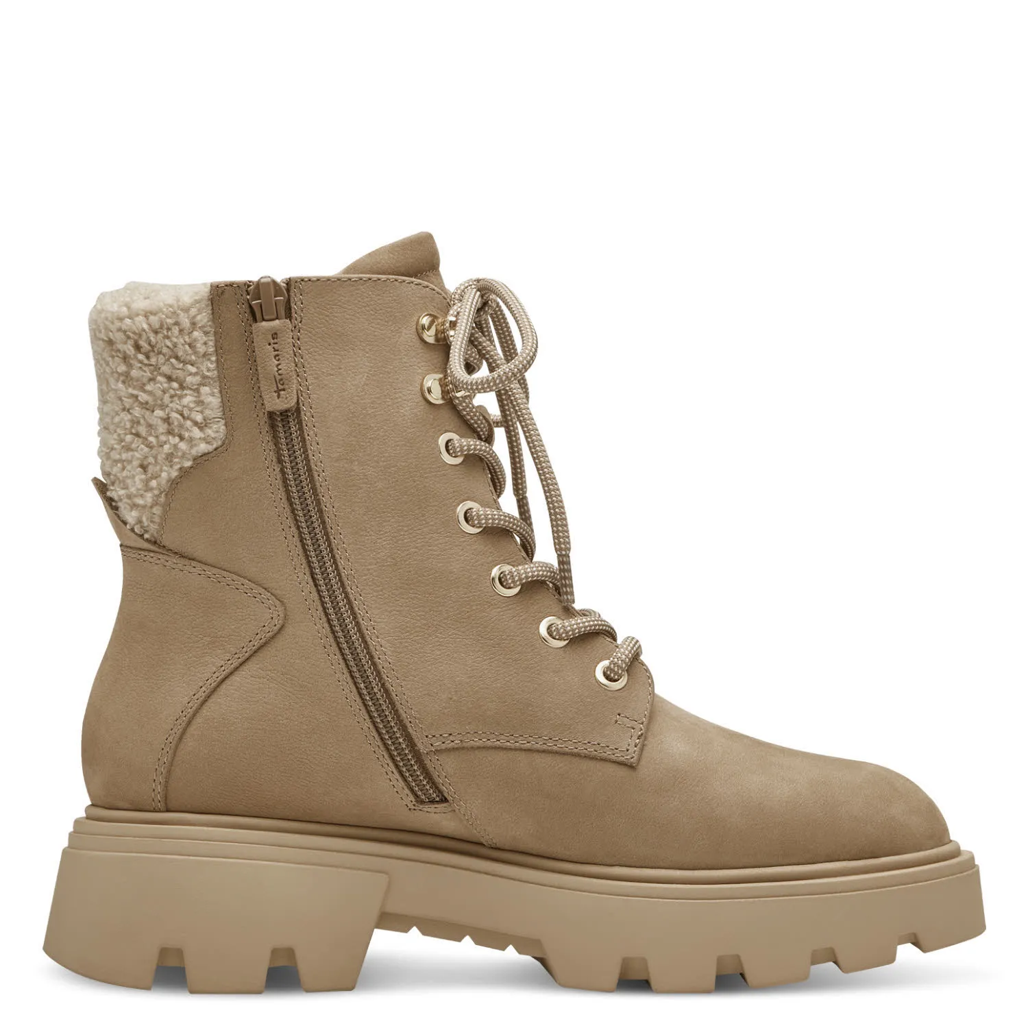 Tamaris Damen Stiefelette Schnürer Boots Gefüttert Modeschuh hellbraun