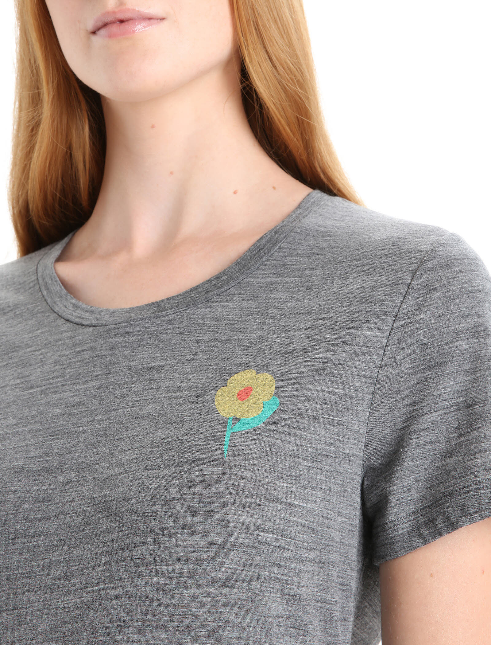 Icebreaker Tech Lite II SS TEE Springtime Flowers Damen T-Shirt grau