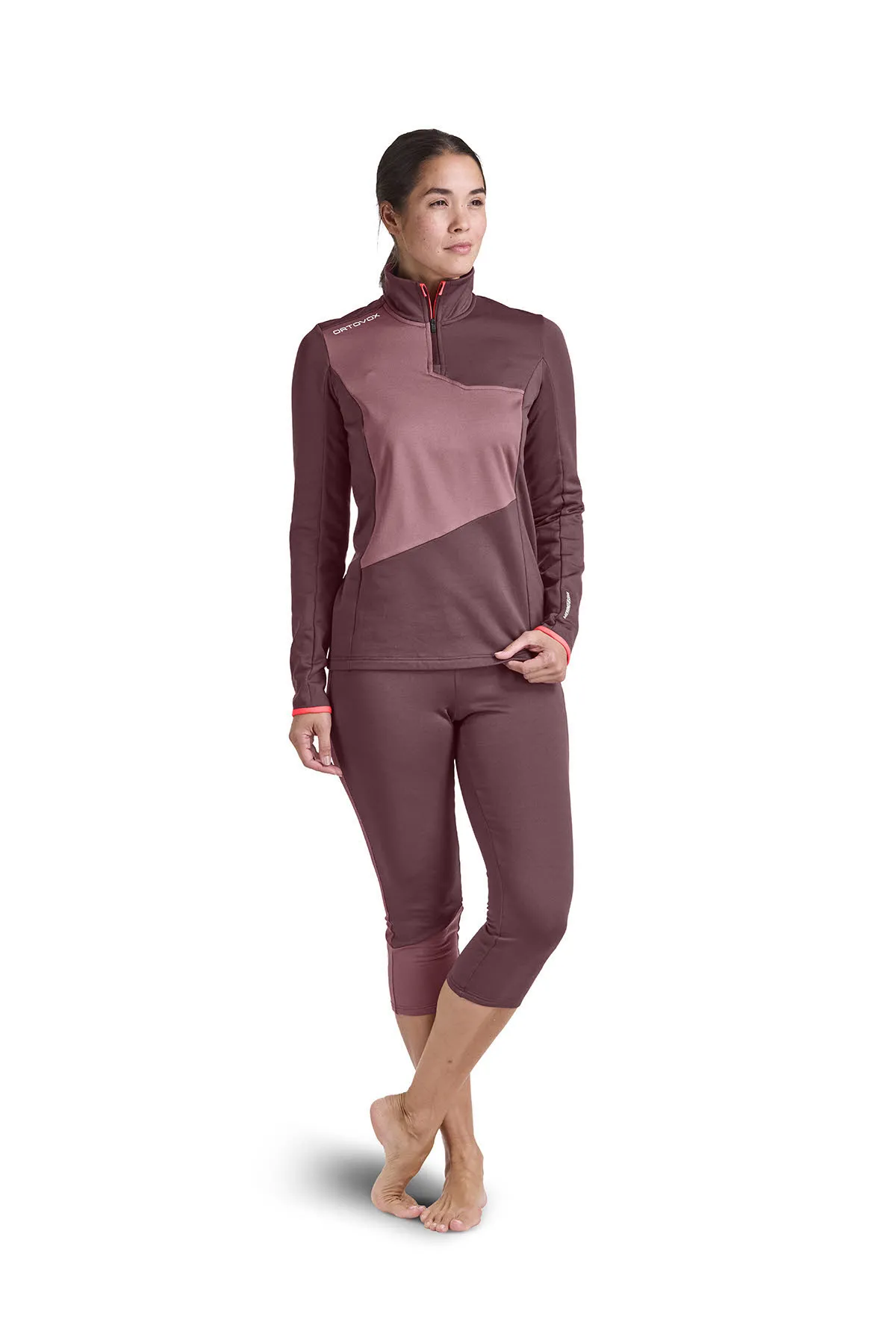 Ortovox Fleece Light Zip Neck W Damen Pullover Fleecesweatshirt schwarz