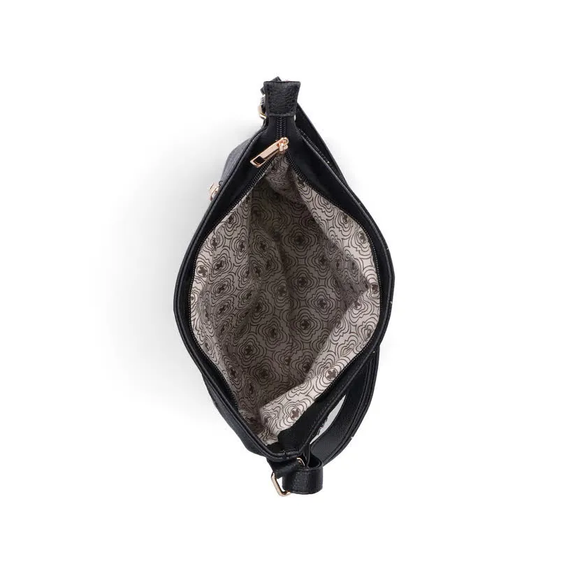 Rieker Umhängetasche Handtasche Damen schwarz