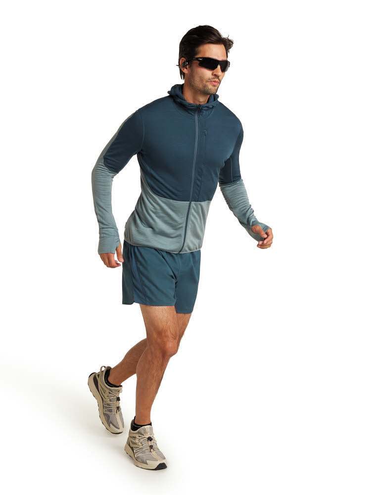 Icebreaker Merinomix 200 Realfleece™ Descender Zip-Hoodie Fleecejacke Herren dunkelblau