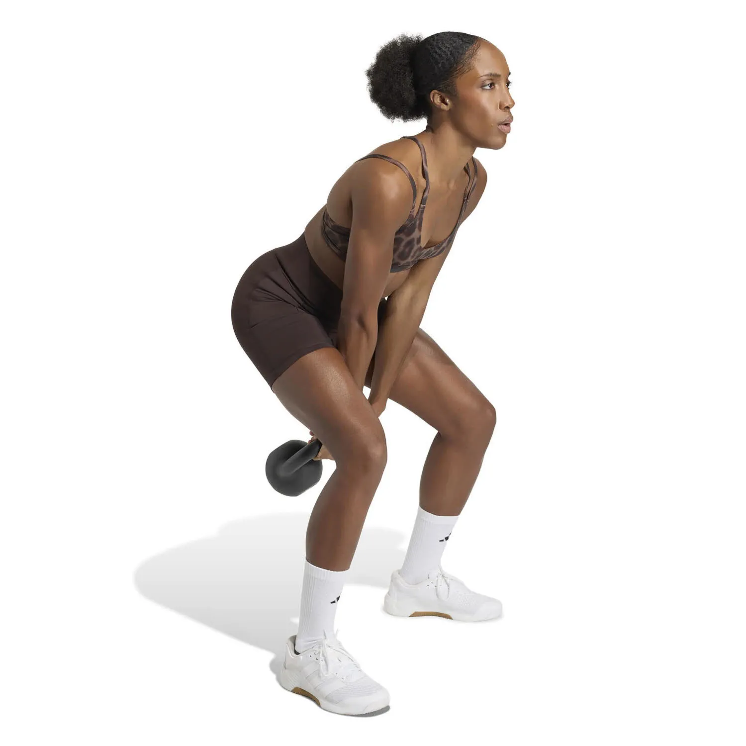 adidas Optime Leopard Träger-BH Damen Sport-BH Sports-Bra braun