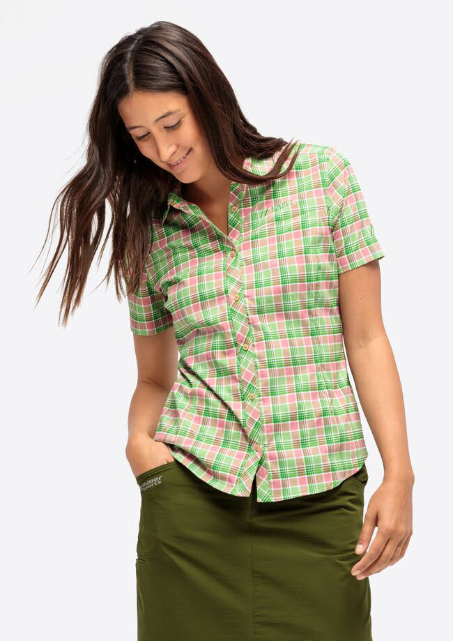 Maier Sports Kendra S/S Damen Bluse Wanderbluse Kurzarmbluse grün