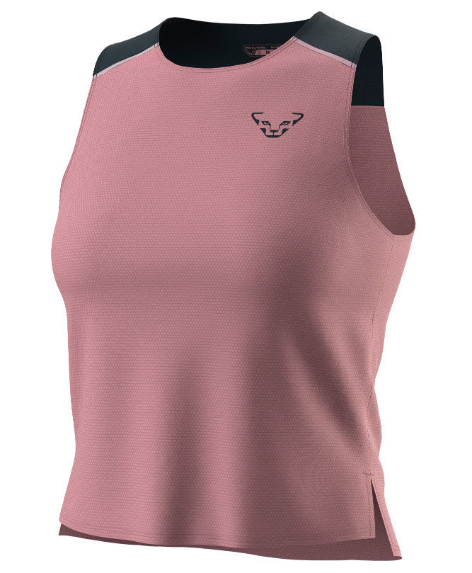 Dynafit Sky Crop Top Running Laufshirt Damen rosa grau
