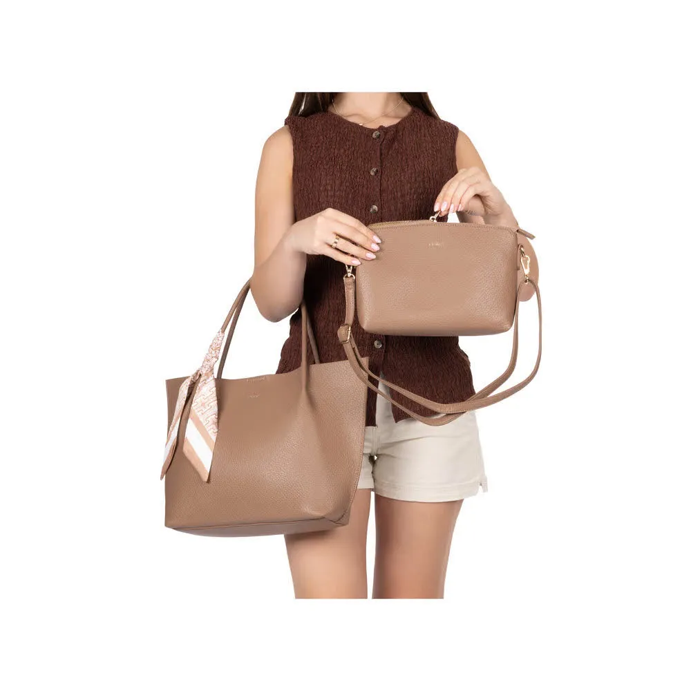 Rieker Damen Shopper Umhängetasche Handtasche braun