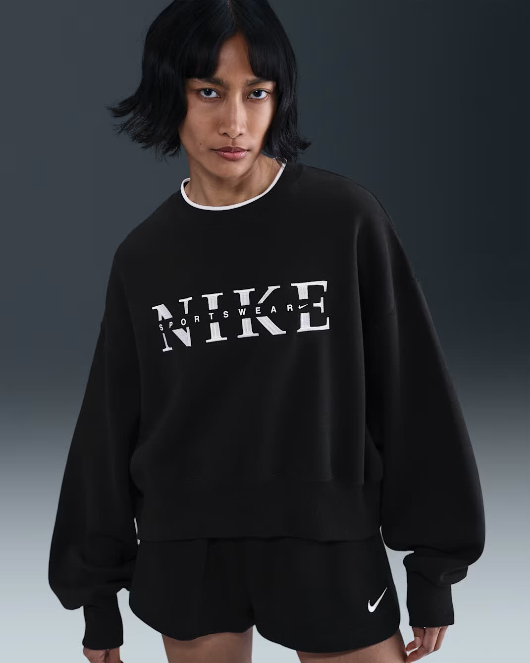Nike Sportswear Phoenix Fleece Oversiz--Sweatshirt Damen schwarz