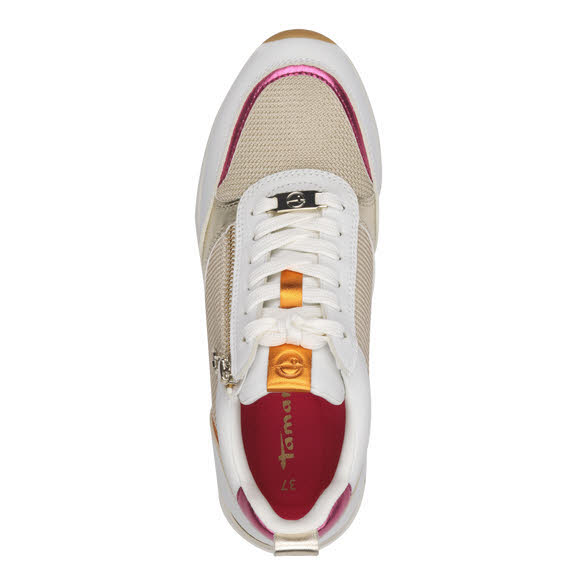 Tamaris Damen Sneaker gold weiß