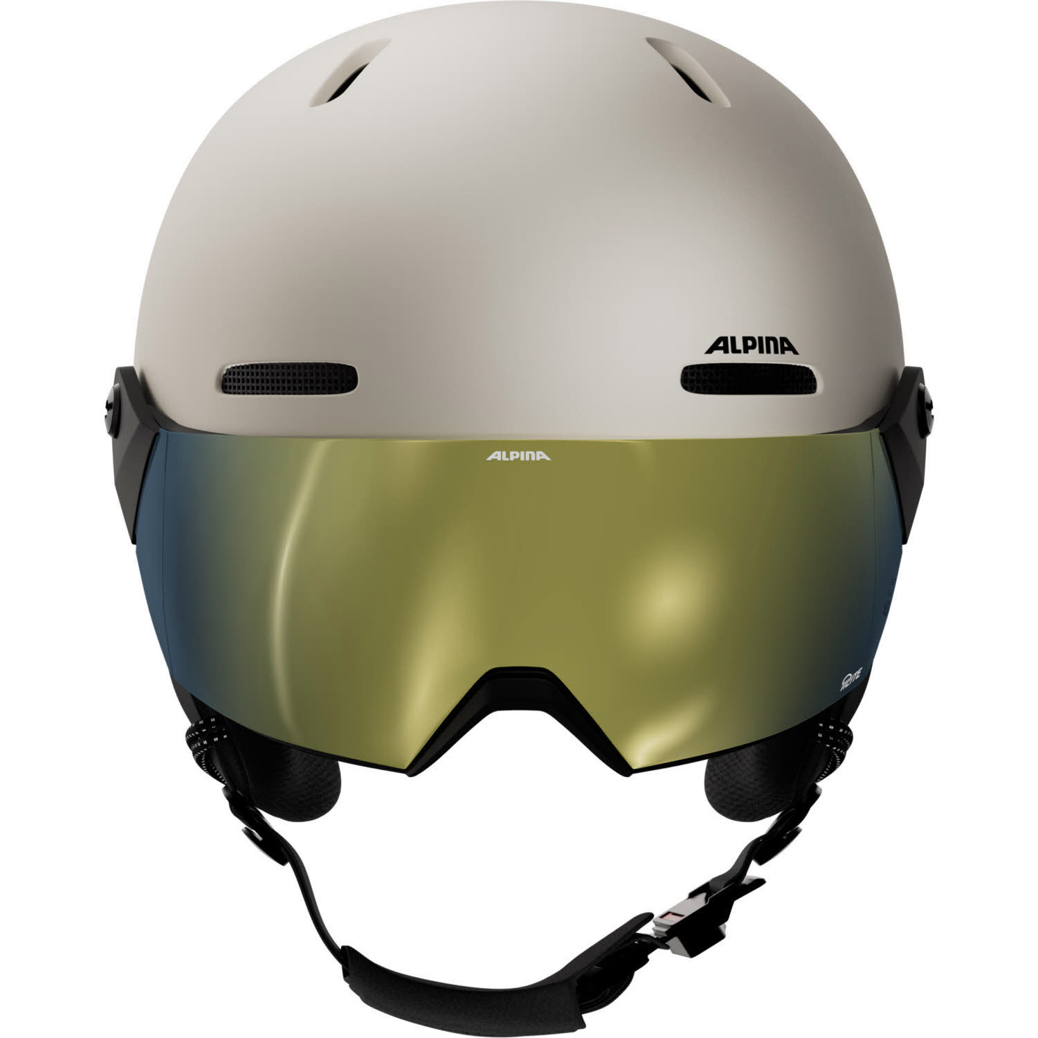 ALPINA ZUPO 2 VISOR Q-LITE sand matt Kinder Ski-/Snowboardhelm mit Visir gold