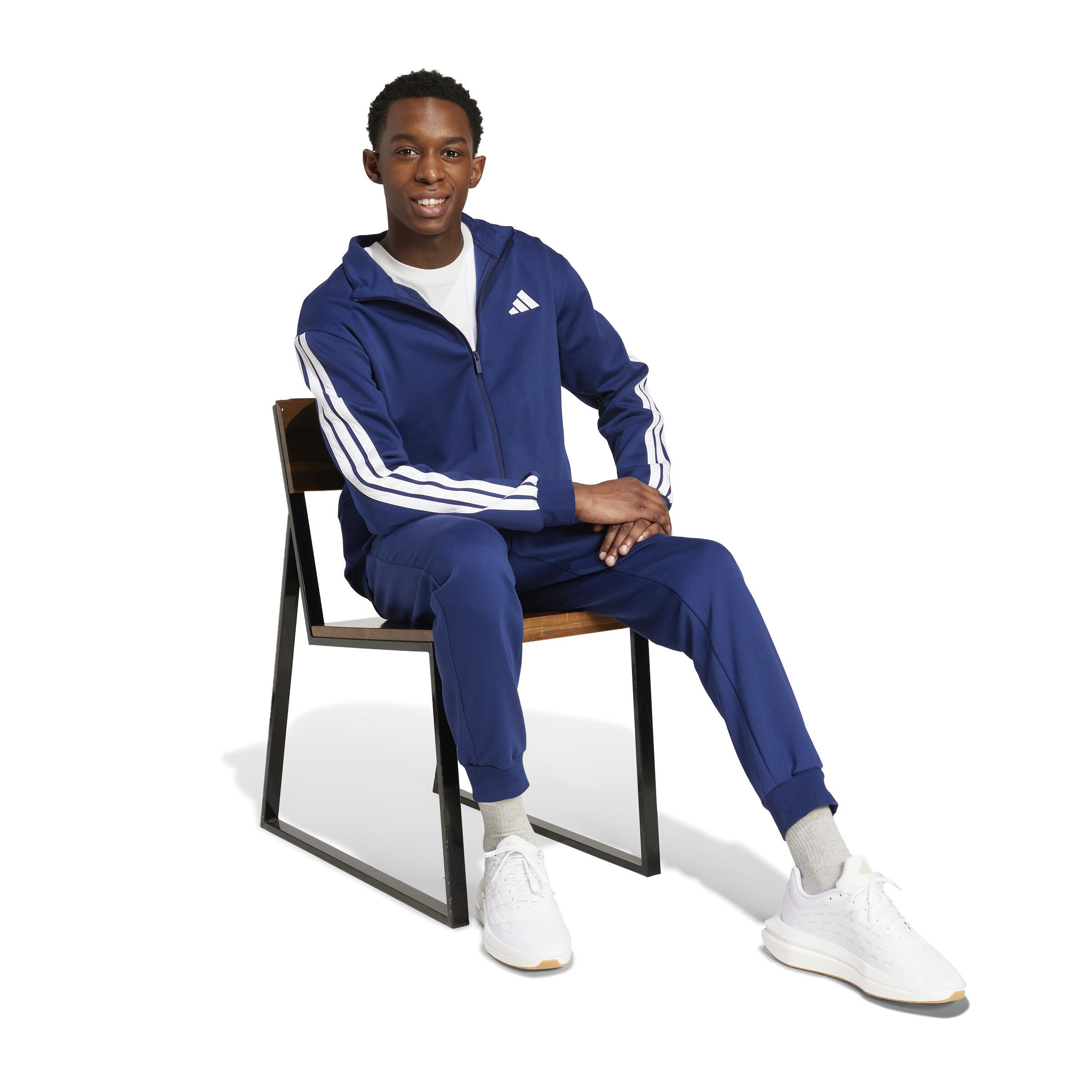 Adidas 3-STREIFEN FLEECE TRAININGSANZUG Herren blau