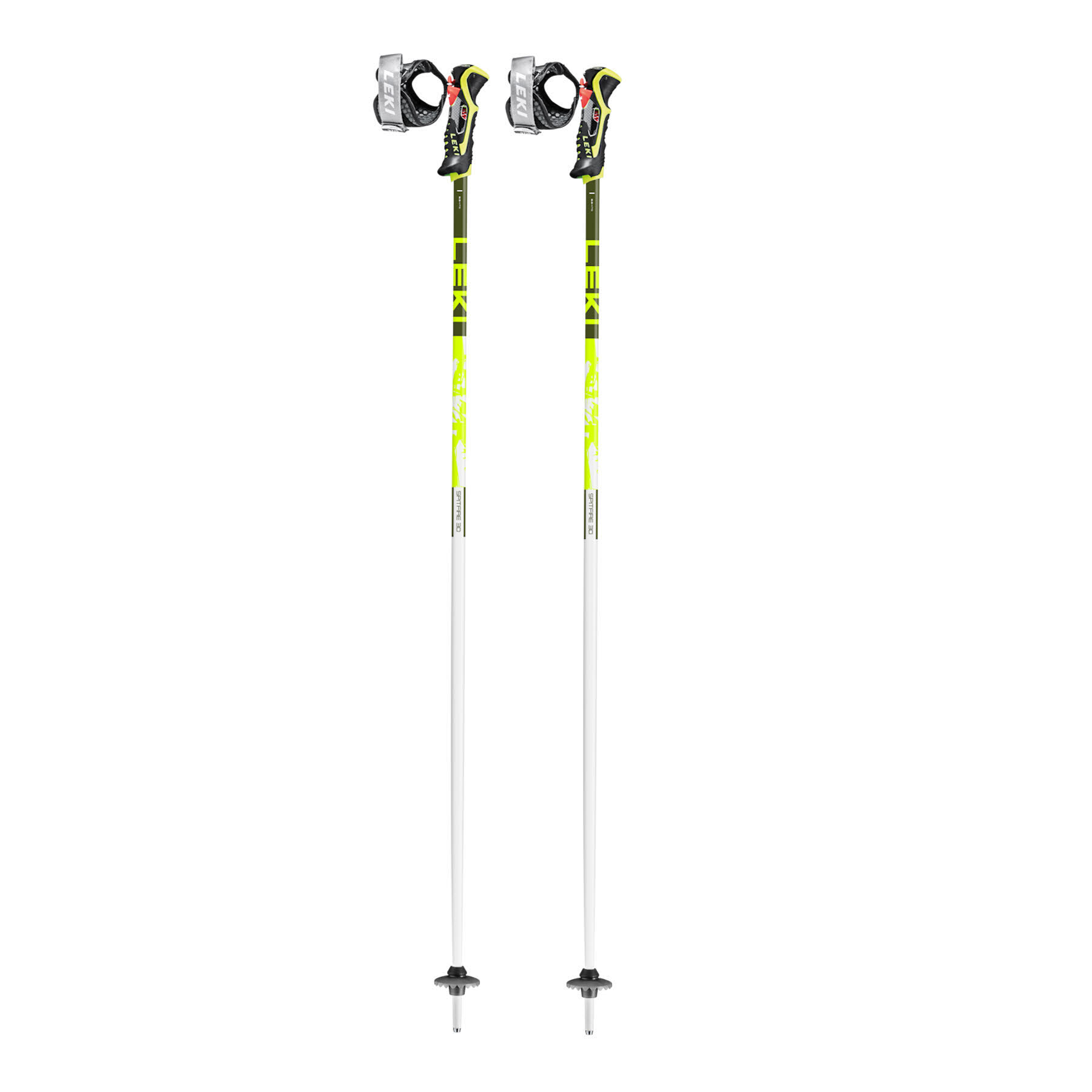 Leki Spitfire RT Unisex Sktstöcke mit Trigger System weiß/neongelb