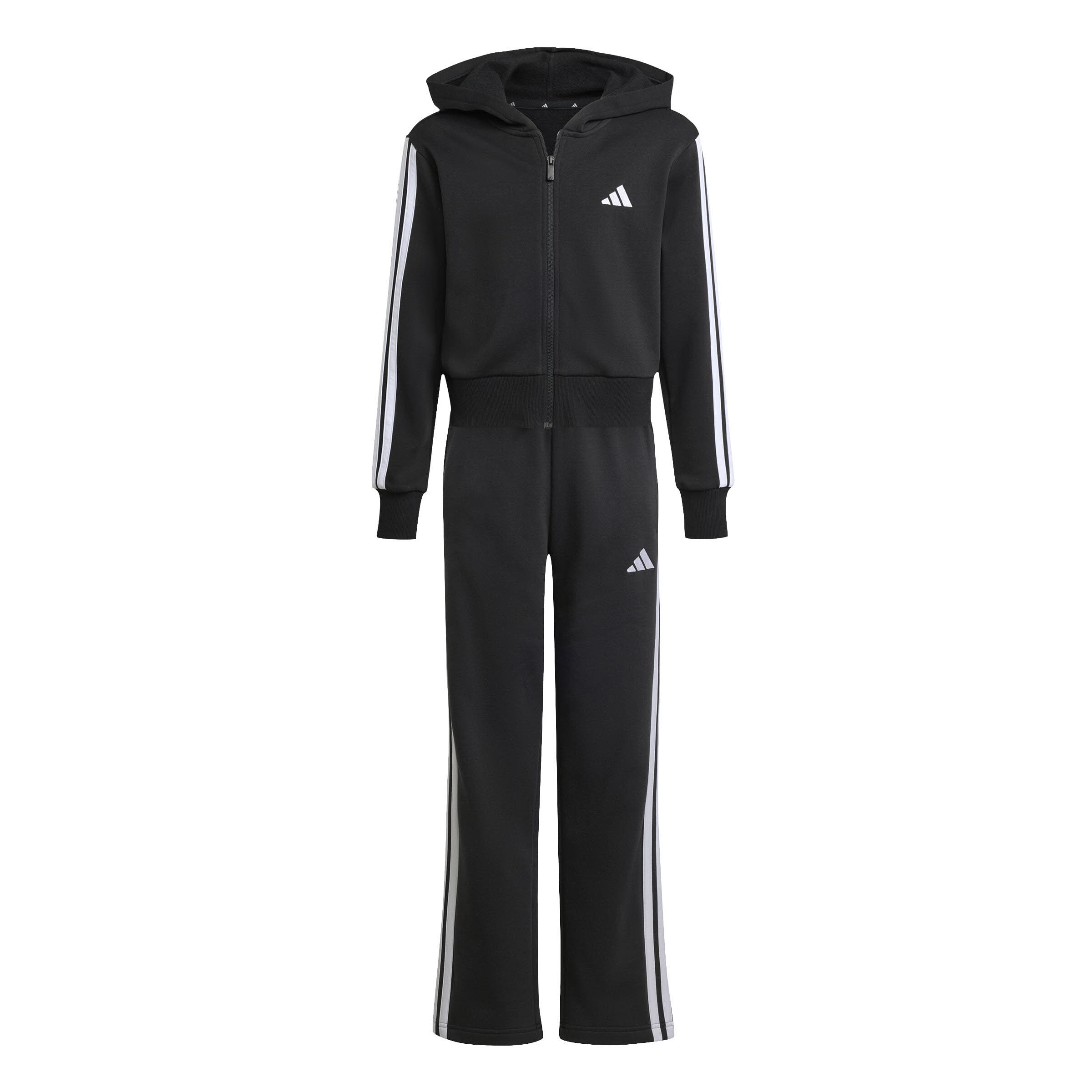 Adidas JG 3S FL TS 240 Kinder Trainingsanzug schwarz/weiß