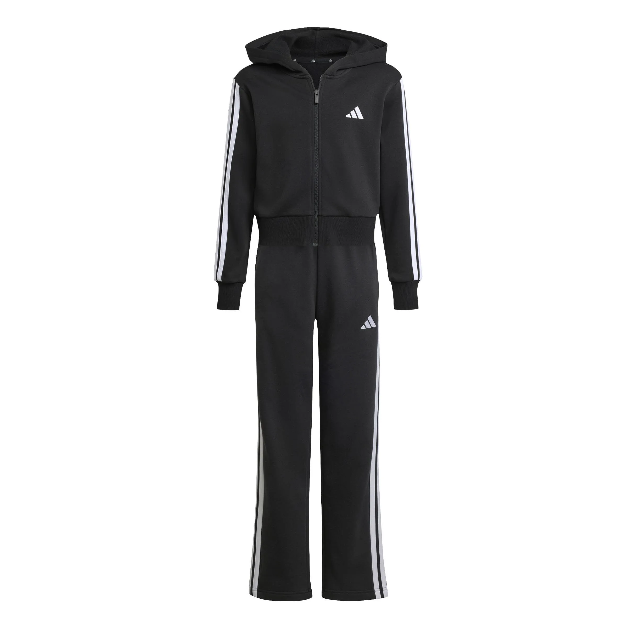 Adidas JG 3S FL TS 240 Kinder Trainingsanzug schwarz/weiß