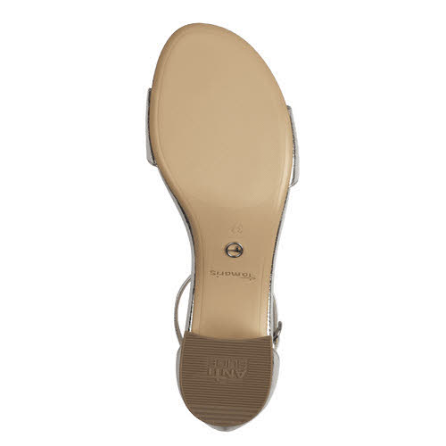 Tamaris Damen Sandalette Absatzsandale platin gold