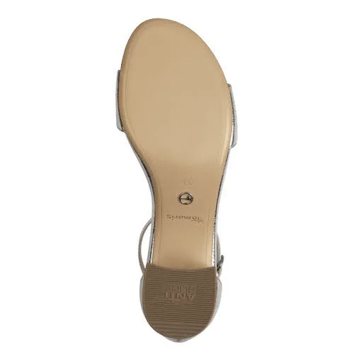 Tamaris Damen Sandalette Absatzsandale platin gold