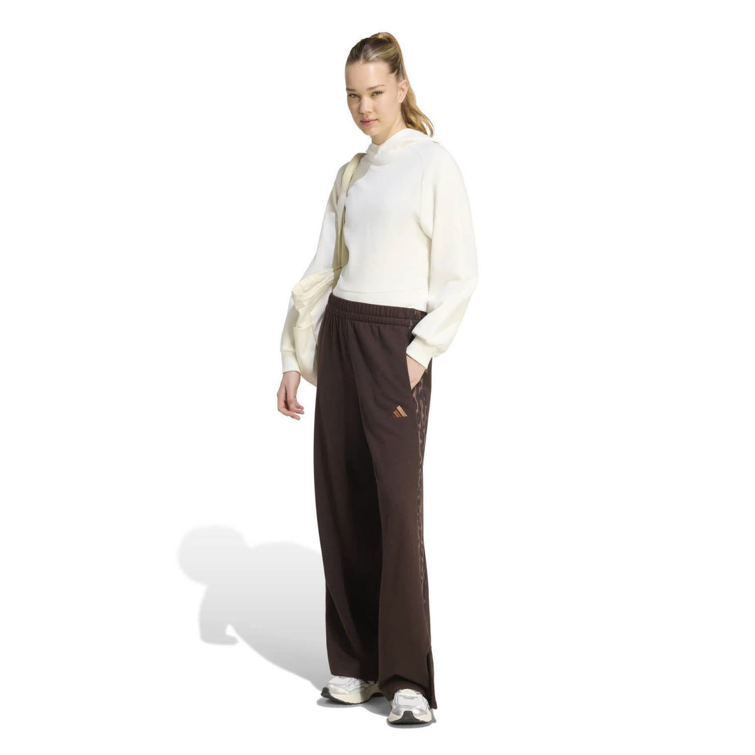 adidas Seasonal Essentials Animal Print 3-Stripes Damen Freizeithose braun