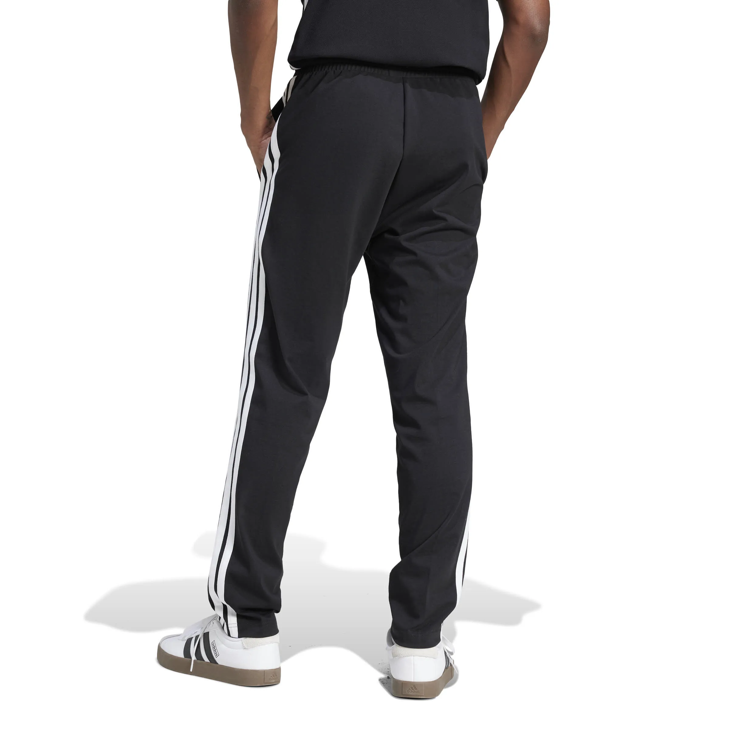 adidas Essentials 3-Streifen Single Jersey Hose Jogginghose Herren schwarz