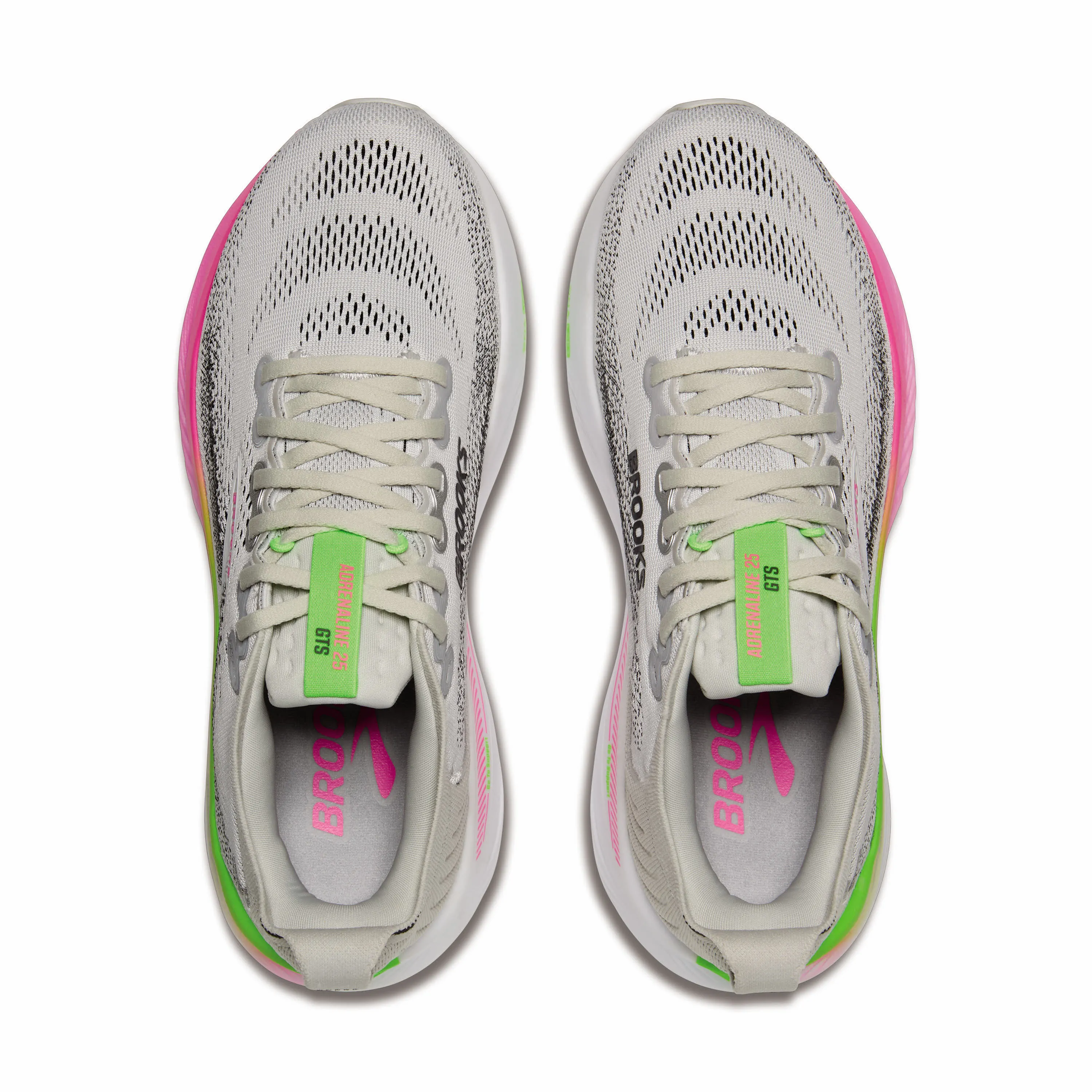 Brooks Adrenaline GTS 25 Damen Laufschuhe Joggingschuhe weiß/pink/grün