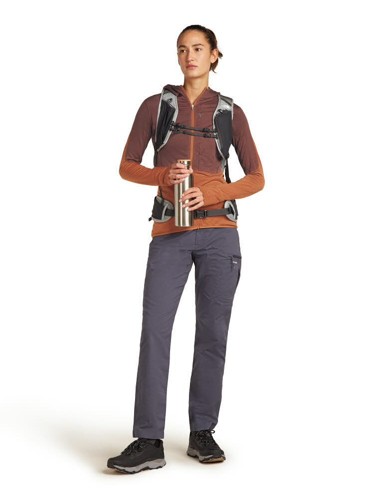 Icebreaker Merinomix 200 Realfleece™ Descender Zip-Hoodie Fleecejacke Damen braun