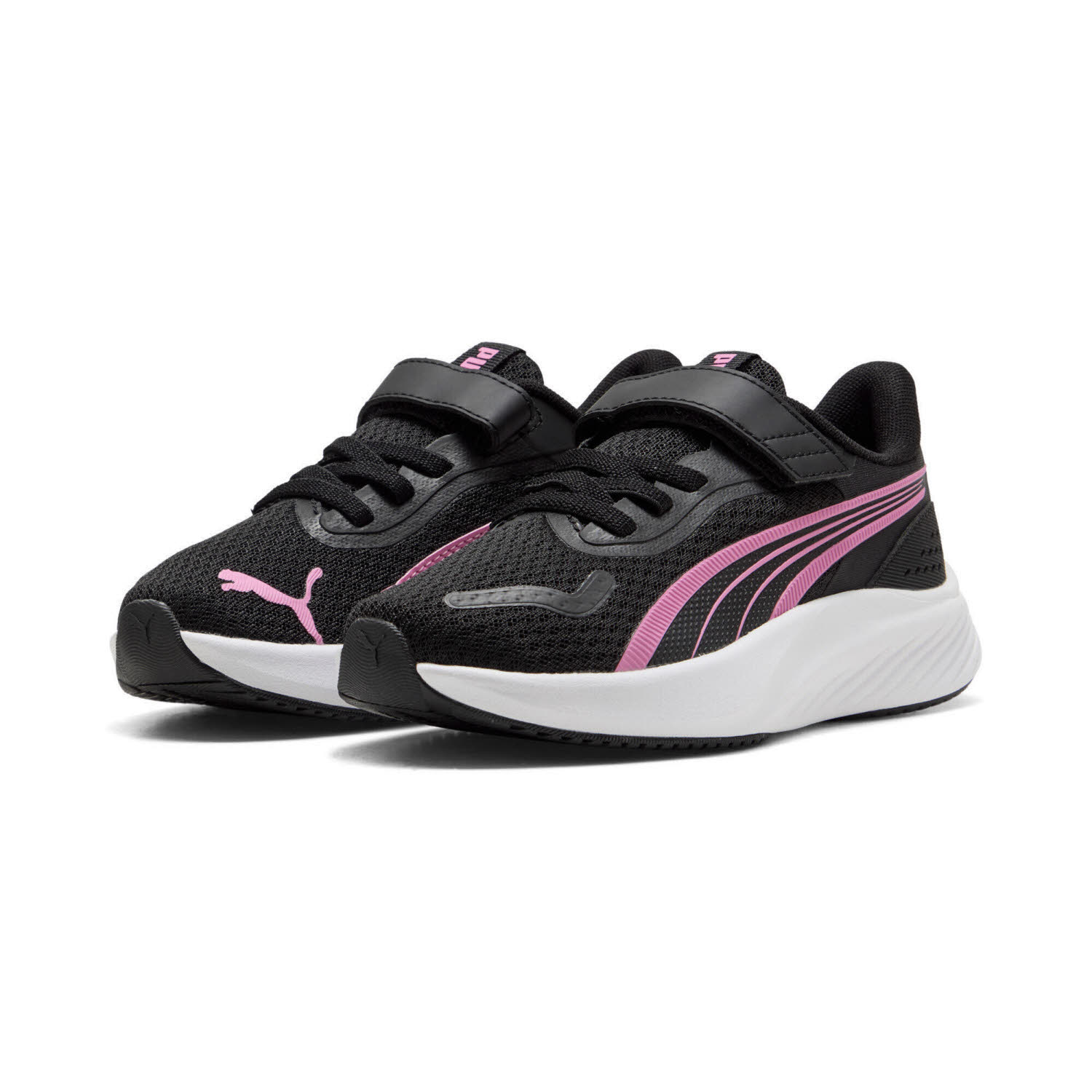 Puma Pounce Lite AC+ PS Mädchen Sneaker Freizeitschuhe schwarz/pink