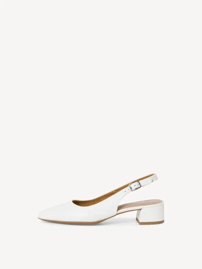 Tamaris Lederslingpumps Damen weiß