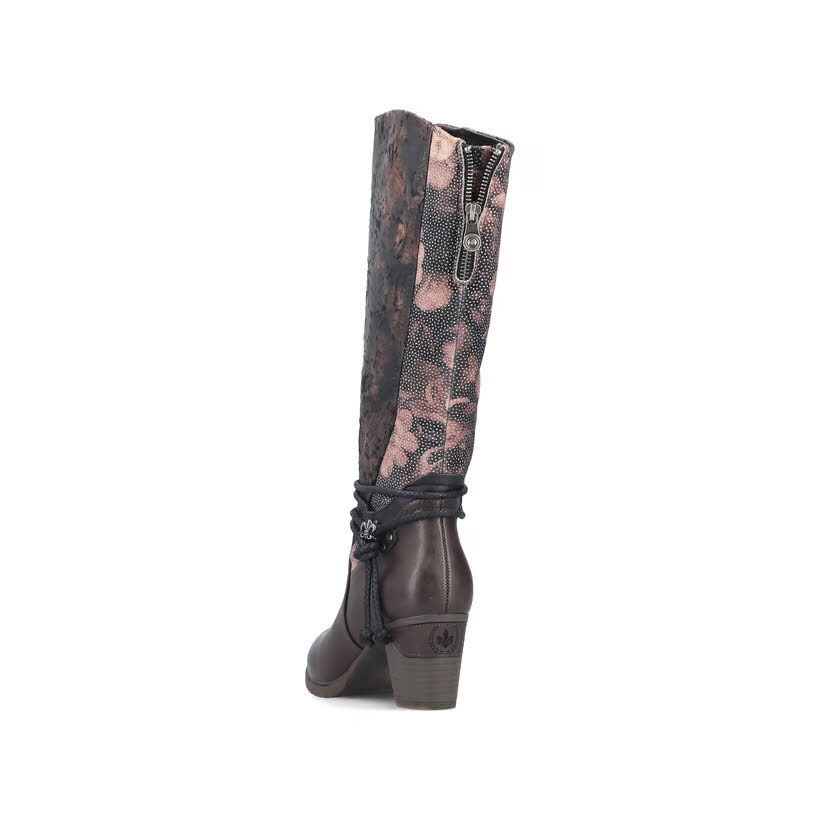 Rieker Damen Stiefel Hochschaftstiefel bisam/schwarz/antique