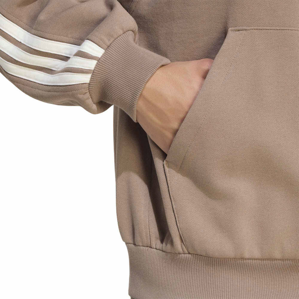 adidas KIT 3-STRIPES Herren Hoodie Kapuzenpullover khaki six/off-white