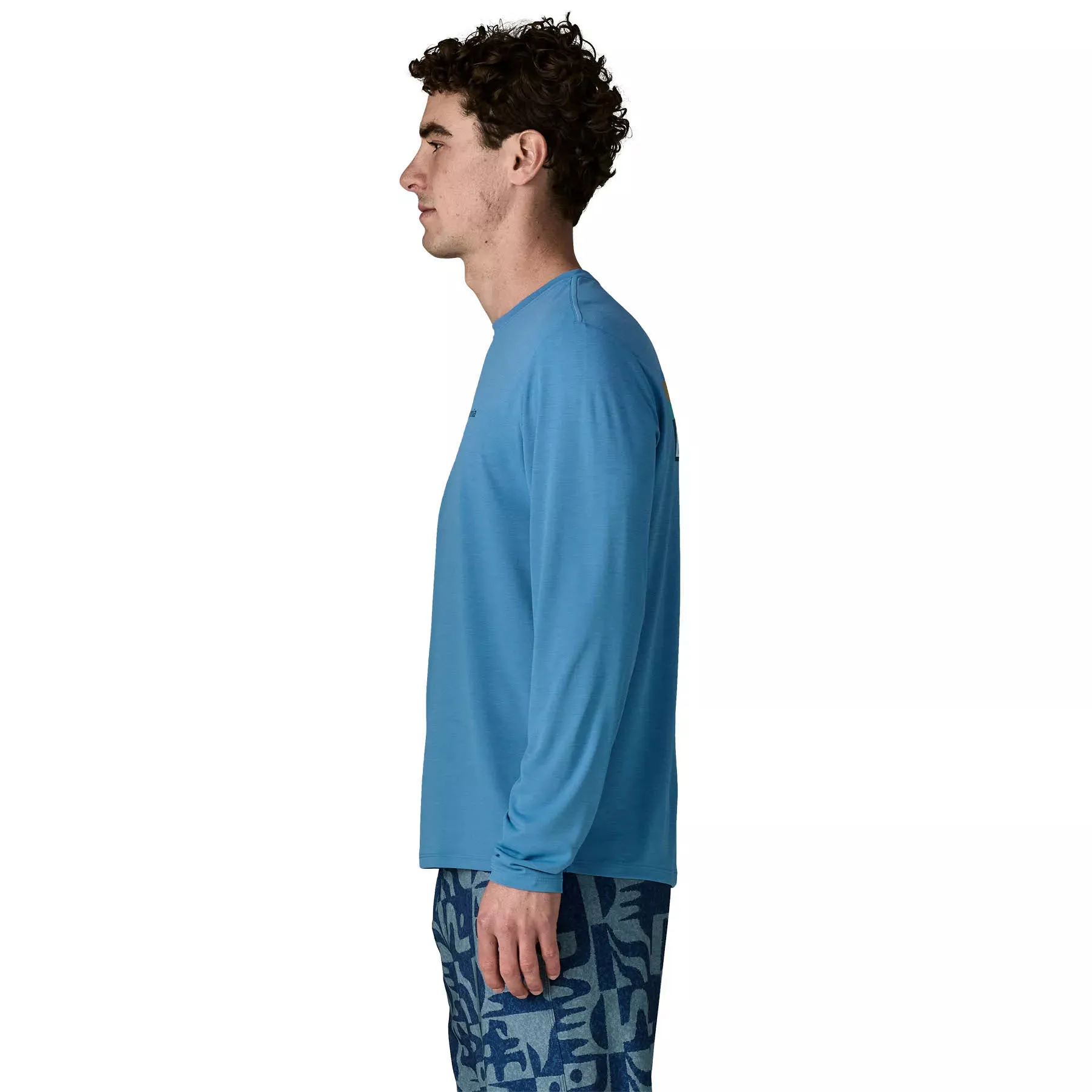 Patagonia Long-Sleeved Capilene® Cool Daily Shirt - Boardshort Logo Herren blau