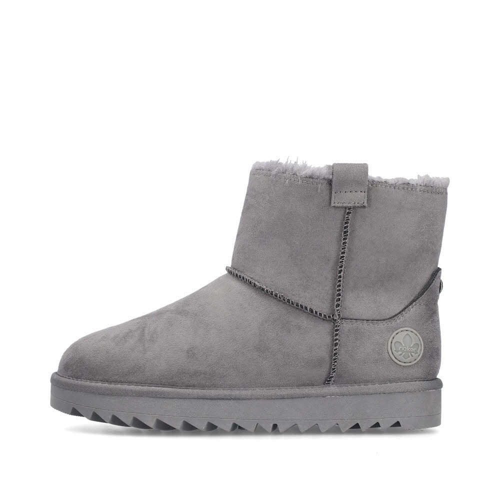 Rieker Kurzstiefel Damen Freizeitstiefel gefüttert grau