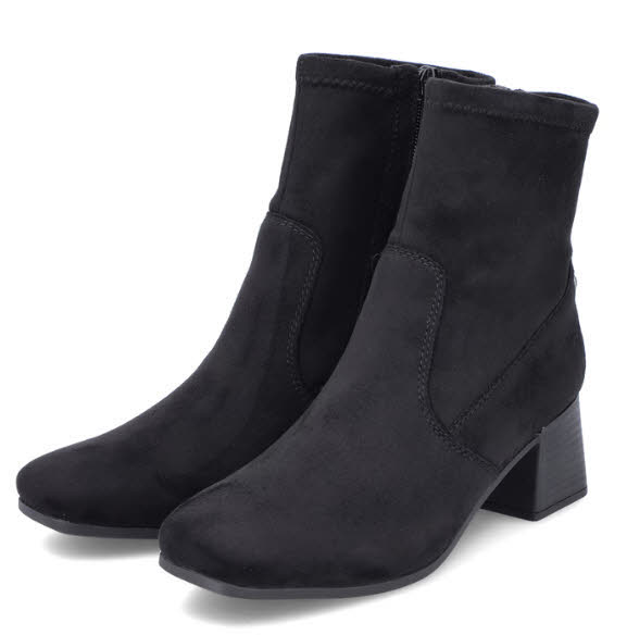 Rieker Damen Stiefeletten Slipper Modeschuh Absatzschuh schwarz