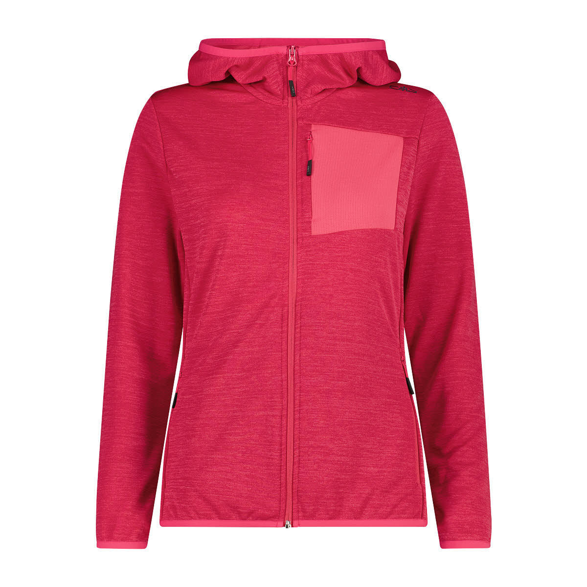 CMP WOMAN JACKET FIX HOOD Damen Fleecejacke Outdoorjacke magenta mel.