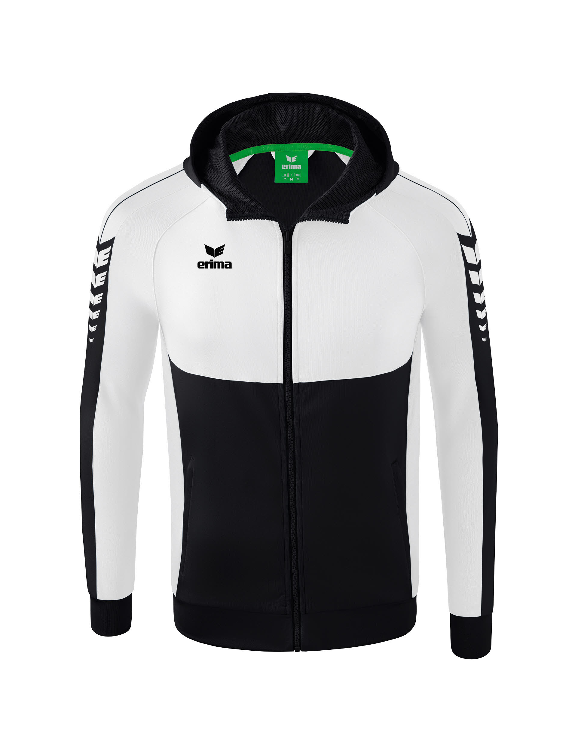 Erima SIX WINGS training jacket with hood Herren Trainingsweste schwarz/weiß NEU