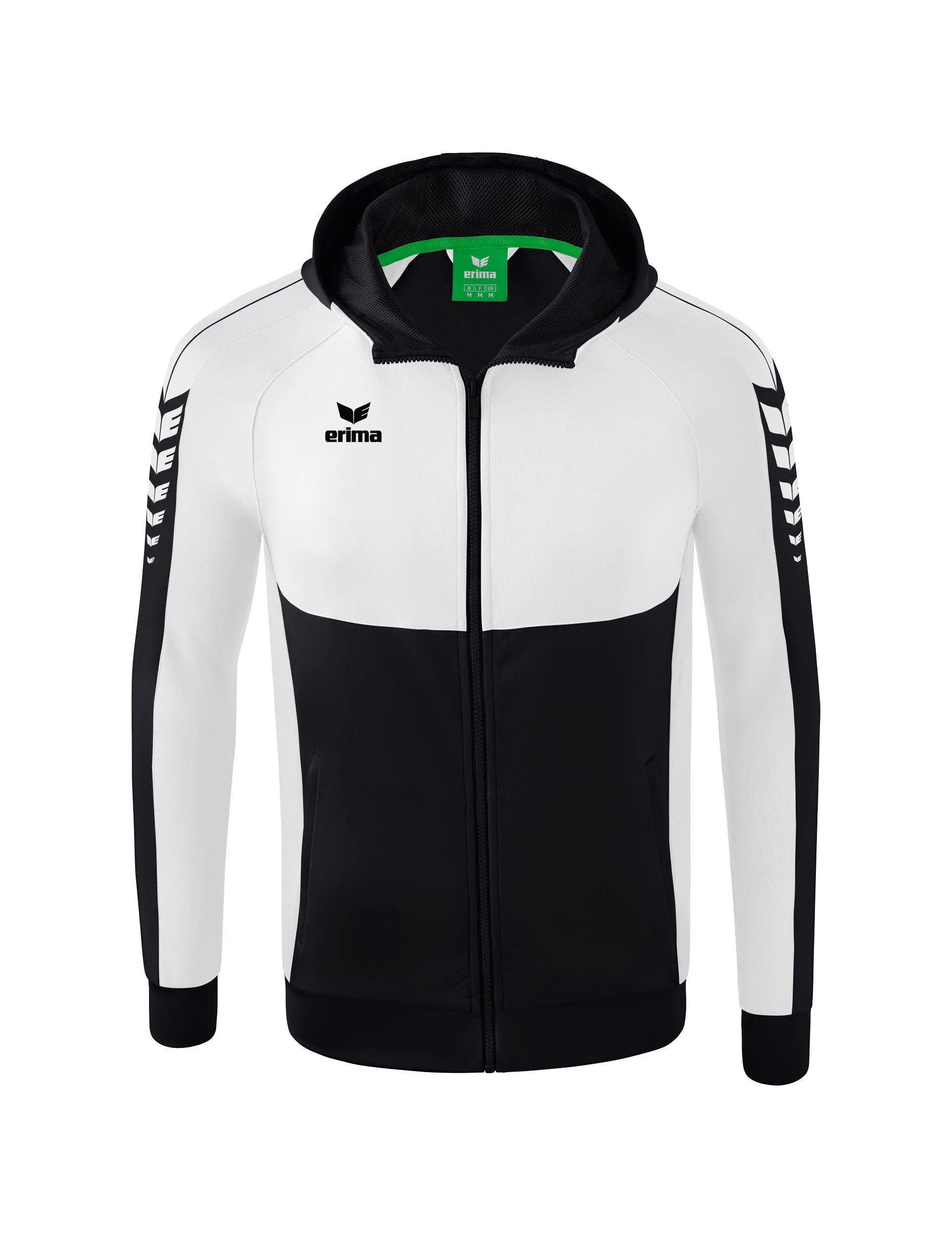Erima SIX WINGS training jacket with hood Herren Trainingsweste schwarz/weiß NEU
