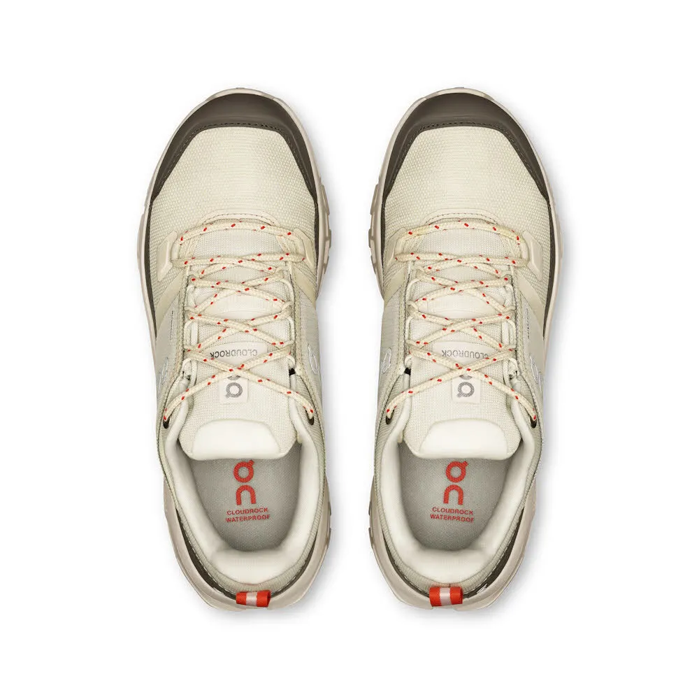ON Cloudrock Low Waterproof Damen Wanderschuhe beige