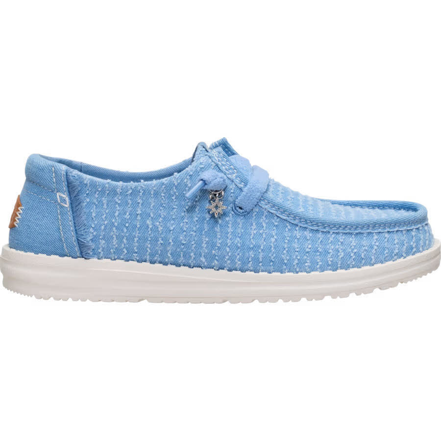 HEYDUDE Wendy Frayed Canvas Damen Slipper Slip-In blau