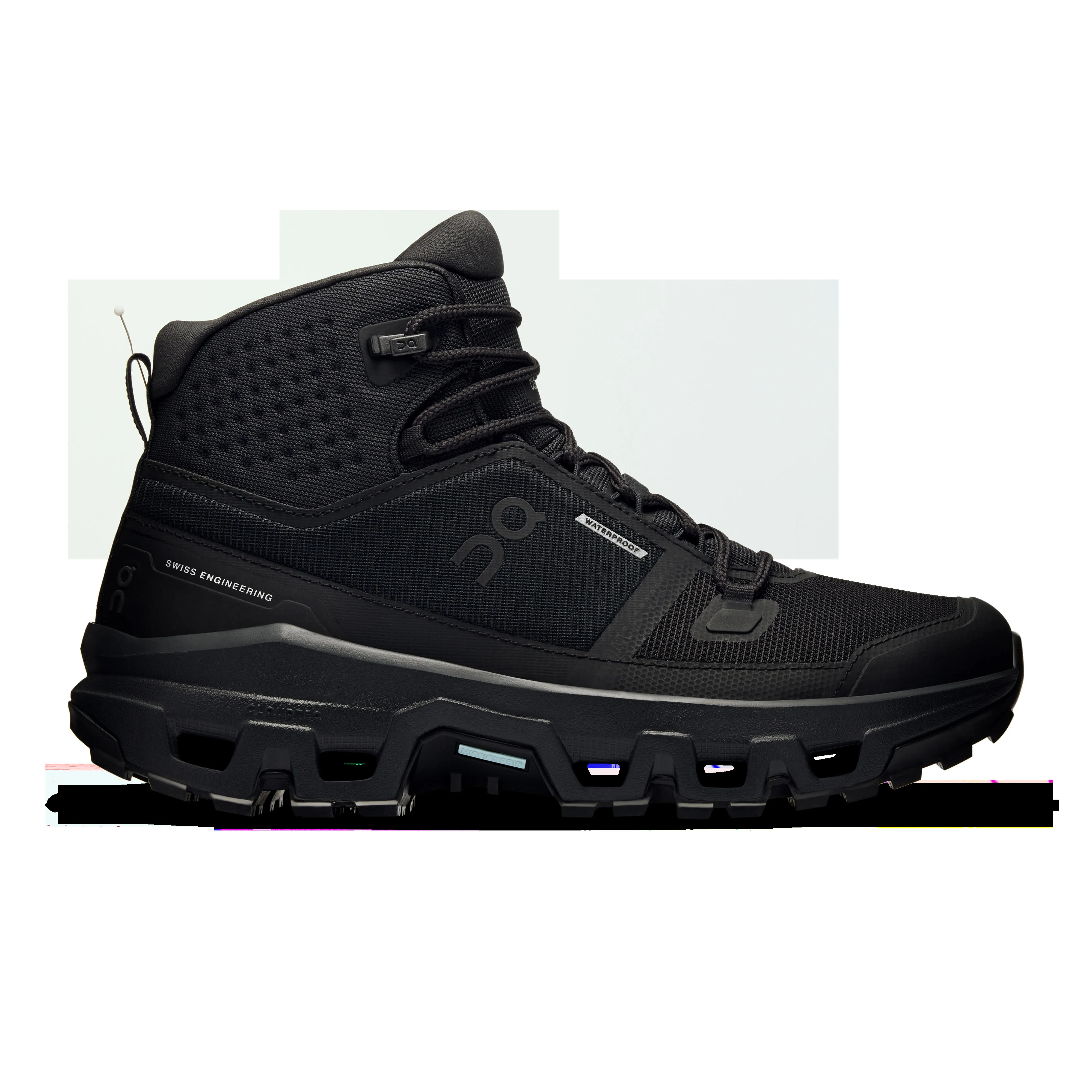 ON Cloudrock Mid WP Trekkingschuhe Wanderschuhe Damen schwarz