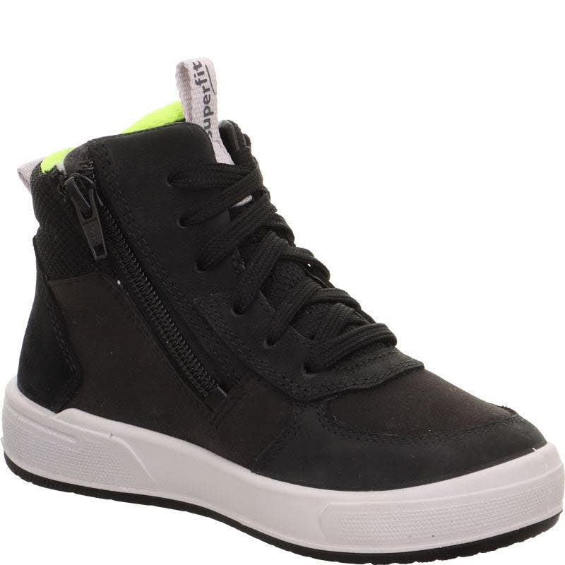 Superfit MAVERICK Kinder Sneaker High Freizeitschuhe schwarz/gelb