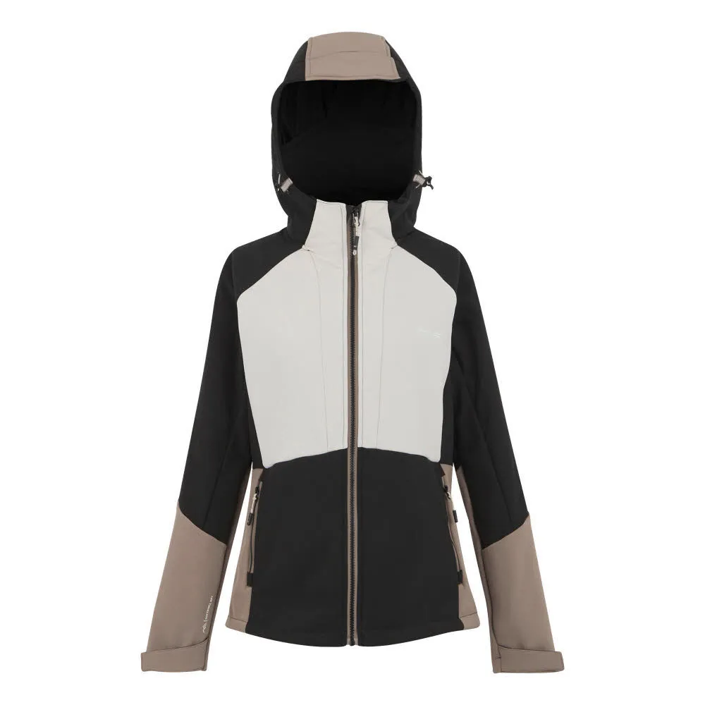 Regatta Desoto Damen Softshelljacke Outdoorjacke schwarz/weiß/beige