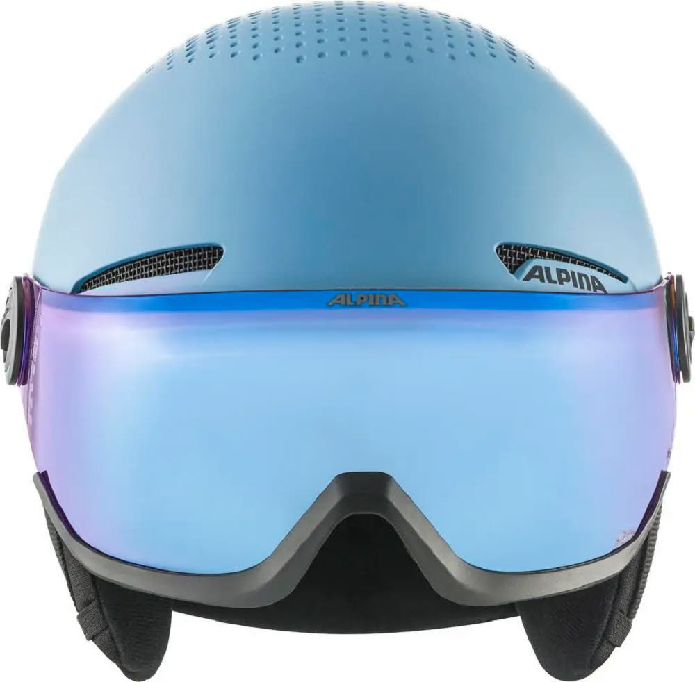 Alpina ZUPO VISOR Q-LITE Kinder Skihelm Snowboardhelm Visierhelm smoke-blue matt