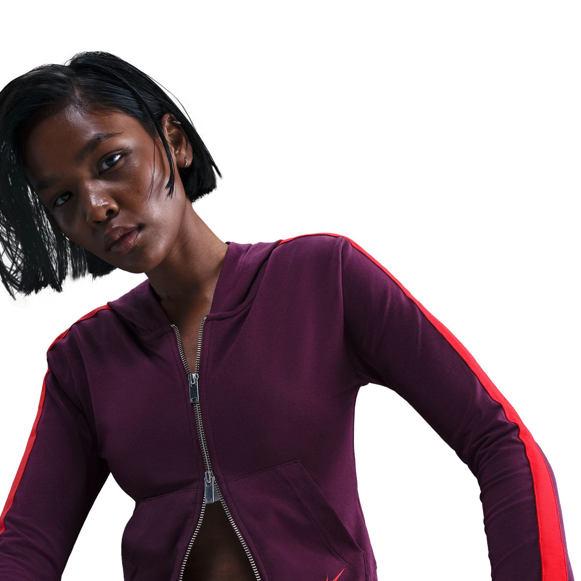 Nike Sportswear FZ HD LS TOP GLS Damen Kapuzenweste lila
