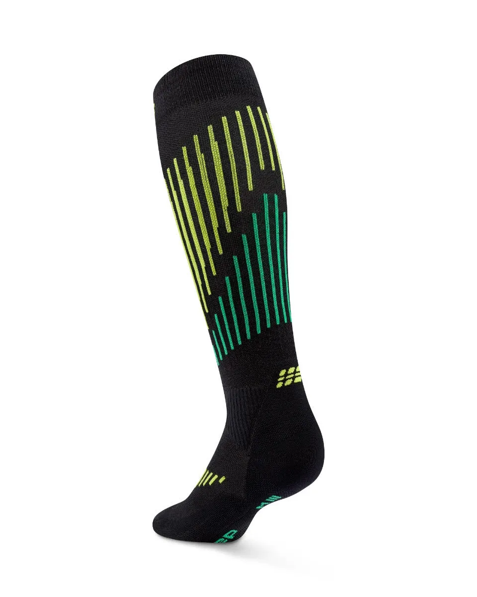 CEP Ski Touring Merino Socks Tall 3.0 Herren Skisocken black/lime