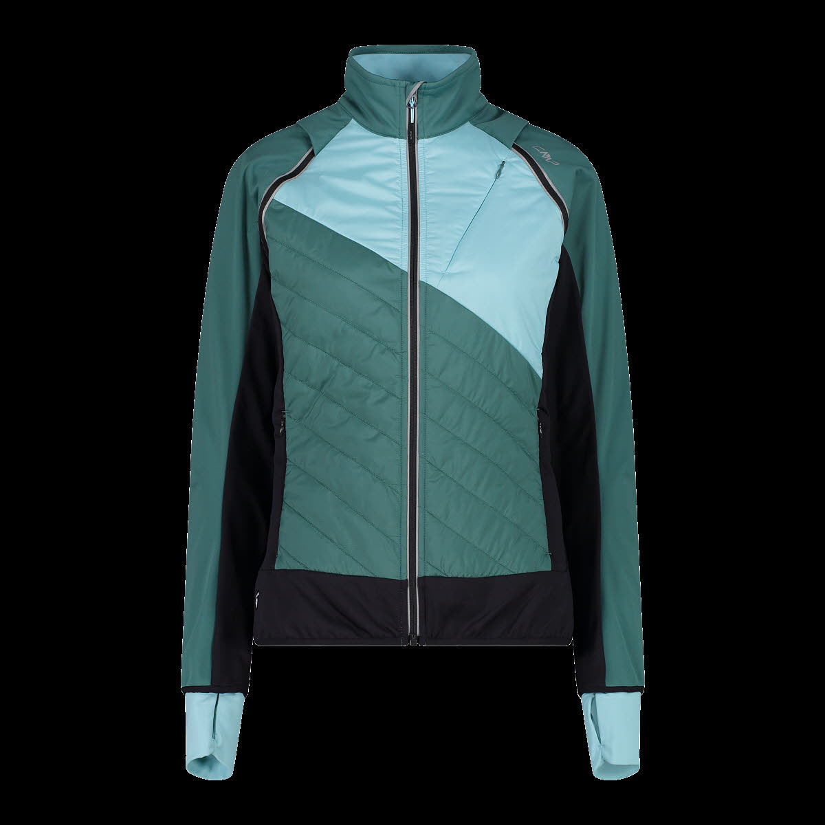 CMP Damen Hybridjacke Daunenjacke Daunenweste grünblau