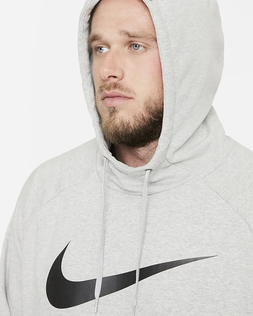 Nike DRI-FIT MEN'S PULLOVER Sportswear Herren Hoodie Kapuzenpullover Grau NEU