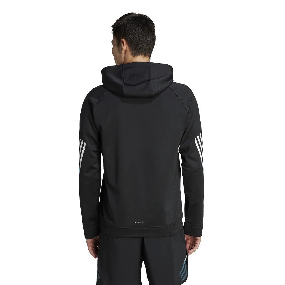 adidas Train Icons 3-Streifen Training Herren Hoodie Kapuzenpullover schwarz NEU