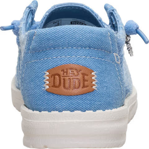HEYDUDE Wendy Frayed Canvas Damen Slipper Slip-In blau