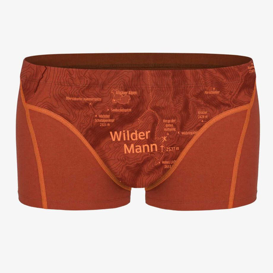 Ein schöner Fleck Erde Wilder Mann Boxer Unterhose kurz Herren rot NEU