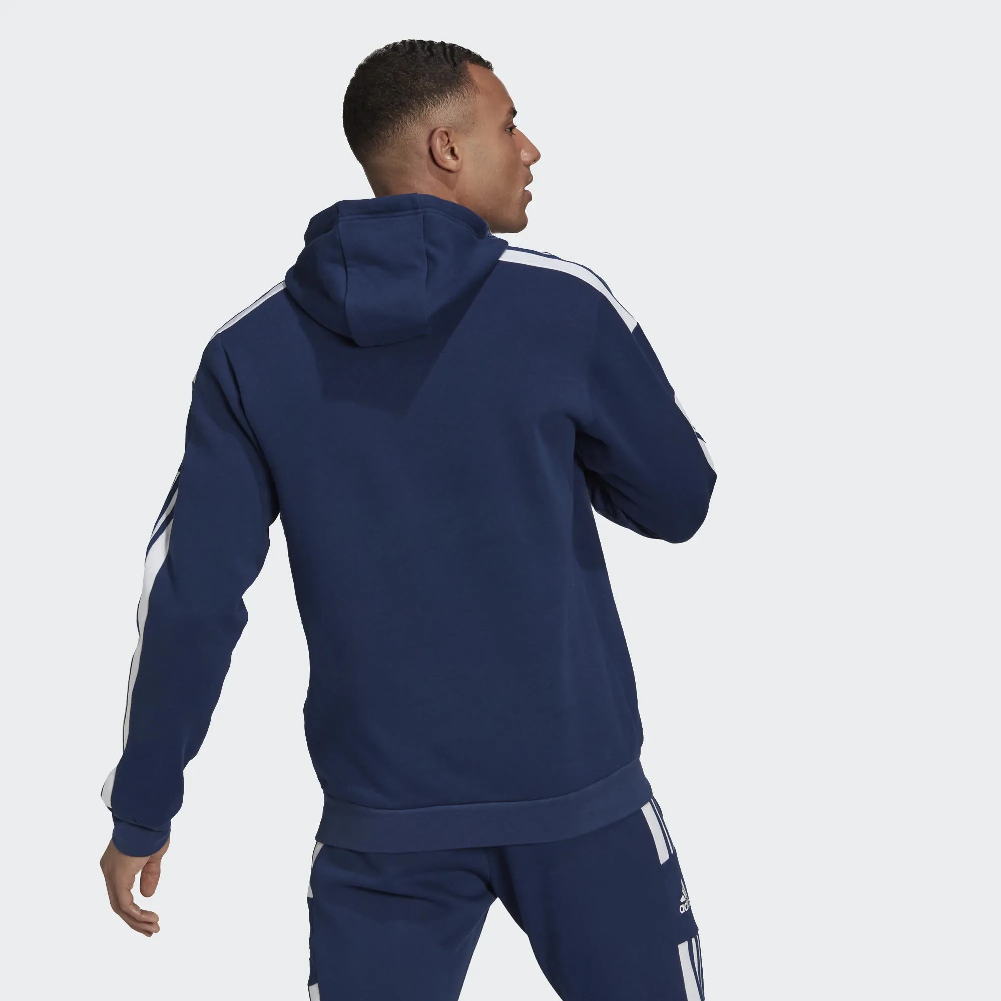 adidas SQ21 SW HOOD Herren Hoodie Kapuze Langarm Sport Freizeit 3-Streifen blau