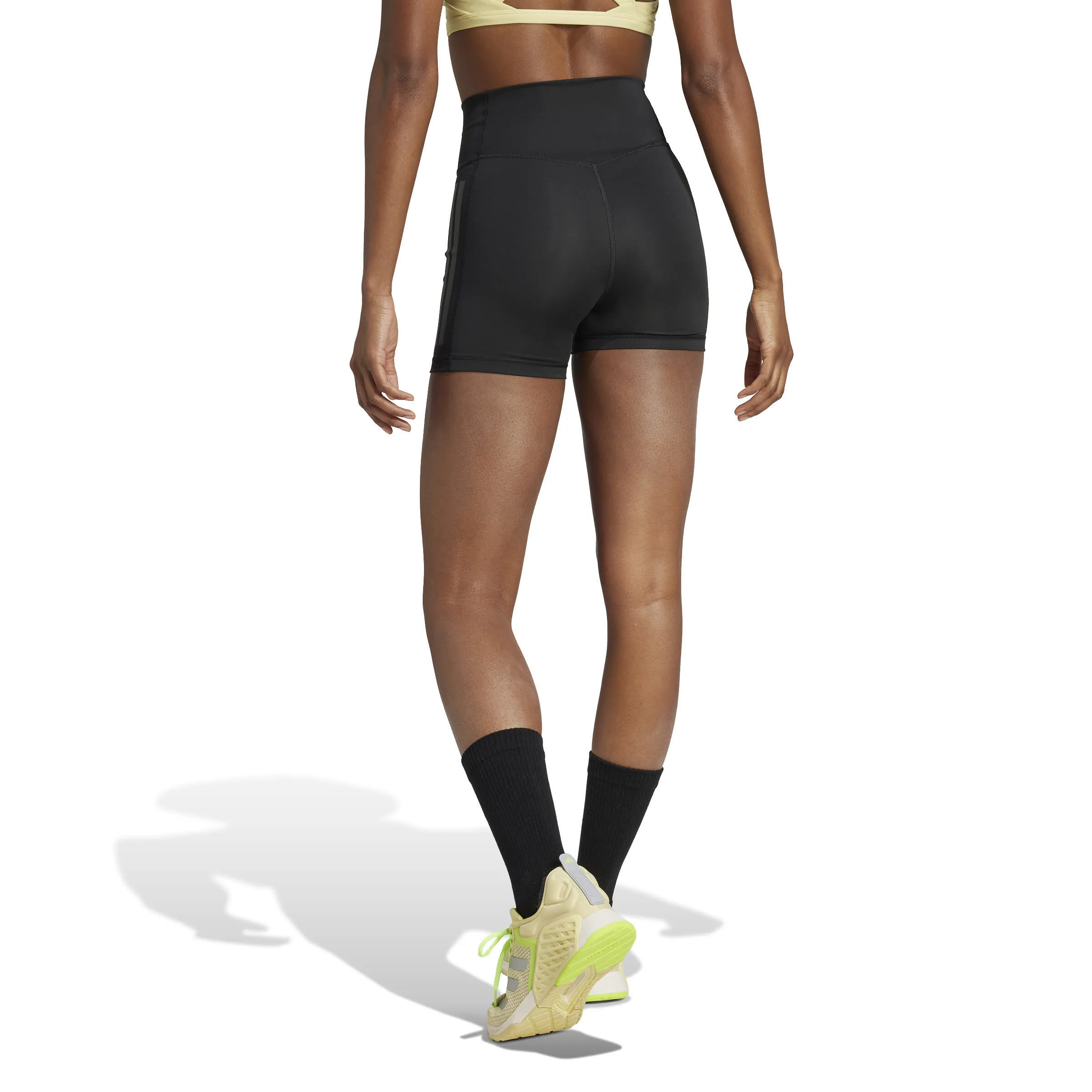 adidas Optime 3-Streifen kurze Leggings Damen Sportshorts schwarz