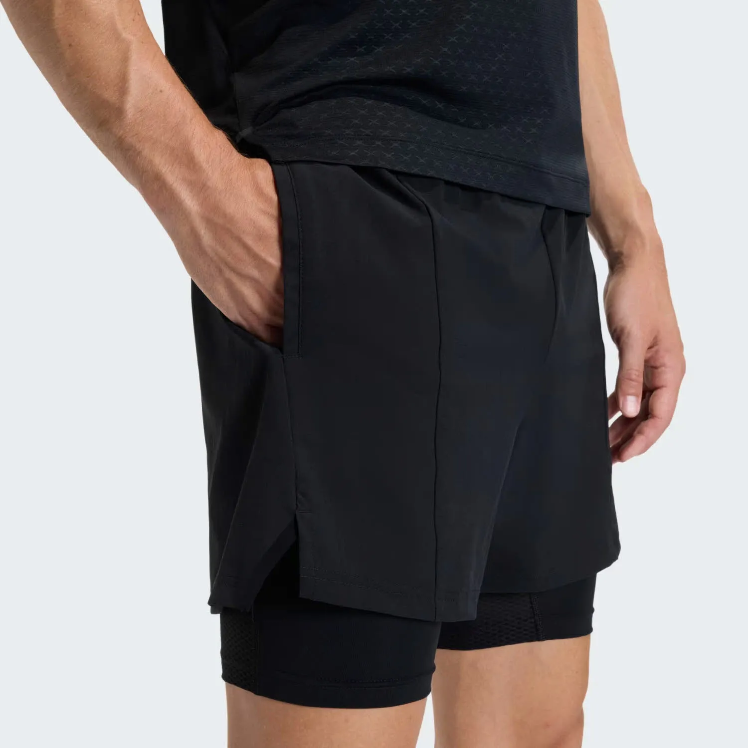 adidas D4T WORKOUT 2IN1 SHORTS Herren Workoutshorts Laufshorts schwarz