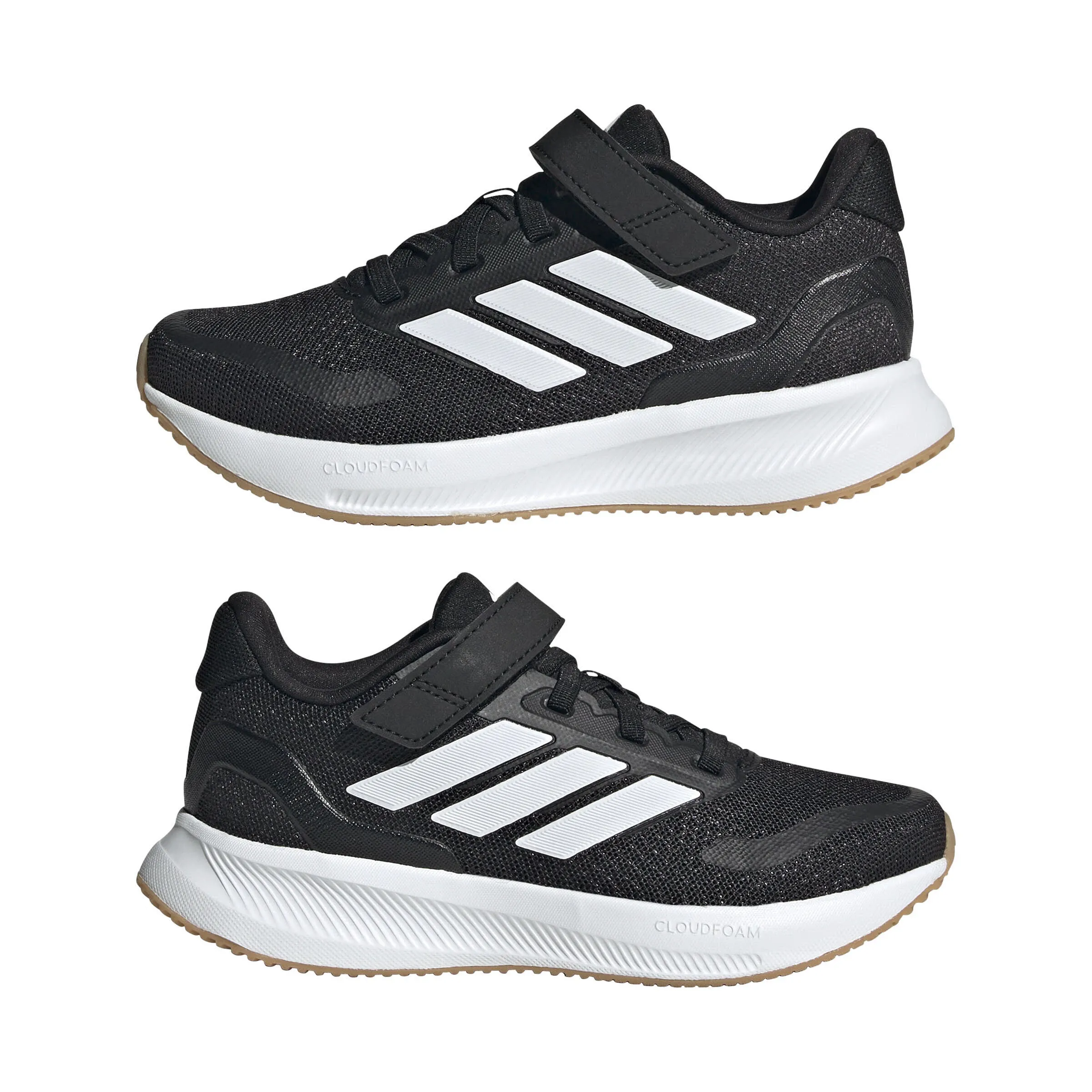 adidas RUNFALCON 5 EL C Kinder Sneaker Low sportlich Freizeitschuhe schwarz/weiß
